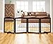 PAWLAND 96-inch Extra Wide Dog gate for The House, Doorway, Stairs, Freestanding Foldable Wire Pet Gate, Set of Support Feet Included (Espresso, 30" Height-4 Panels)