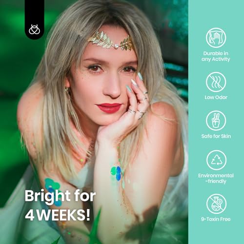 Image of Beetles Mint Green Gel Polish - 15ml Spring Glitter Gel Nail Polish Mermaid Turquoise Shimmer UV Nail Gel Polish Soak Off LED Nail Art Design DIY Home Gift for Women