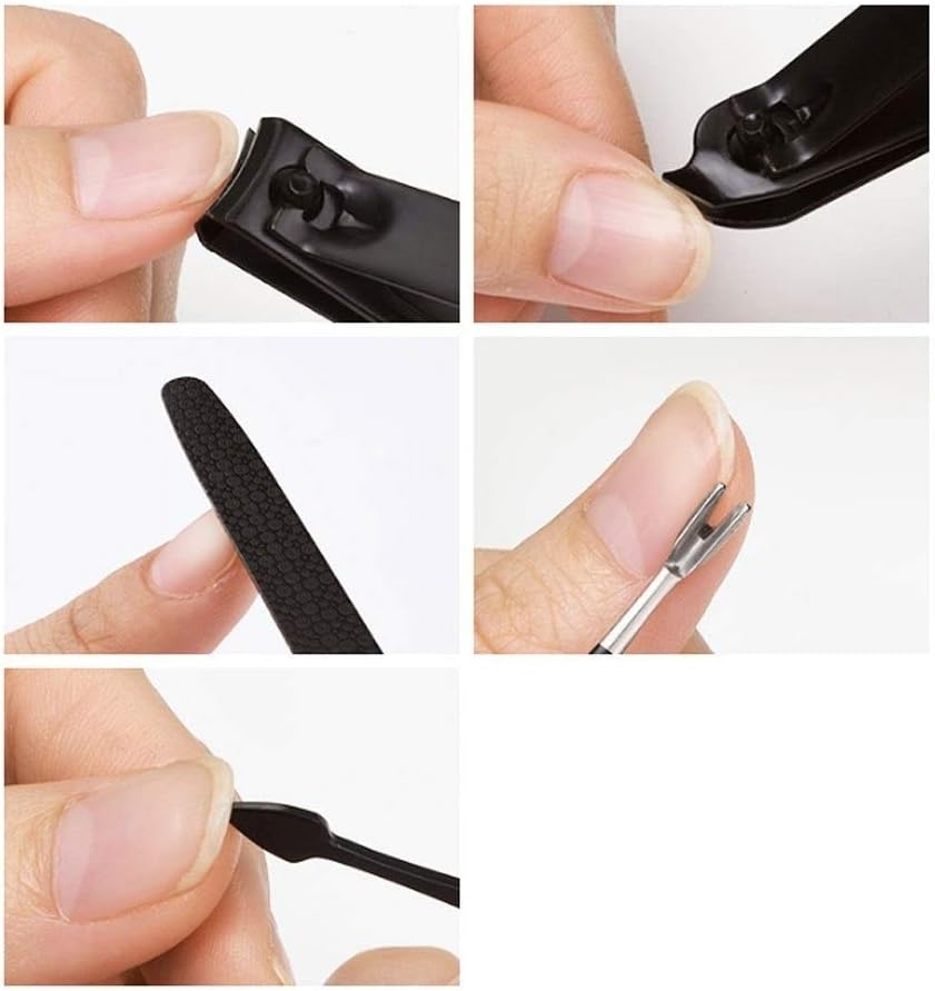 Manicure Set Nail Clippers 11Pcs Nail Clippers Set Pedicure Kit Stainless Steel Nail Clipper Set, Professional Nail Scissors Grooming Kit Manicure（ Black） Fingernails & Toenails Clippers & Nail File S : Beauty & Personal Care