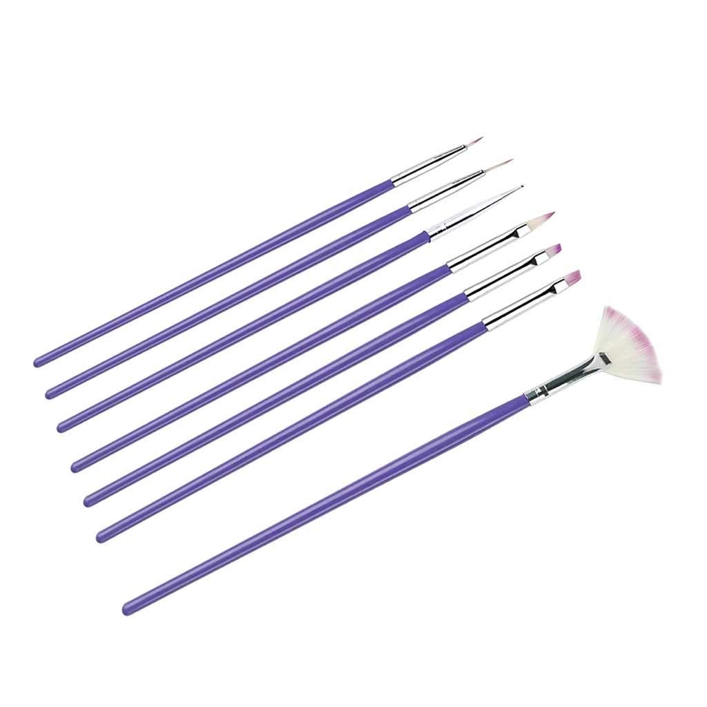HBJWOV 7 PCS Manicure Brushes Set for Nail Art Painting Brushes Dotting Design Manicure Nail Brush Kit Gel Varnishes Tools