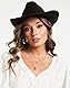 Herren-Cowboyhut, schlicht, schwarz, Westernhut, einfarbig, für texanische Kostüme, Hochzeit, Party, Style1-schwarz, Medium