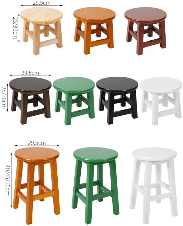 スツール 高さ25/30/40/45/50/60/70/80cm ラウンドスツール フラワー 踏み台 脚立 玄関椅子 無垢材の 7色