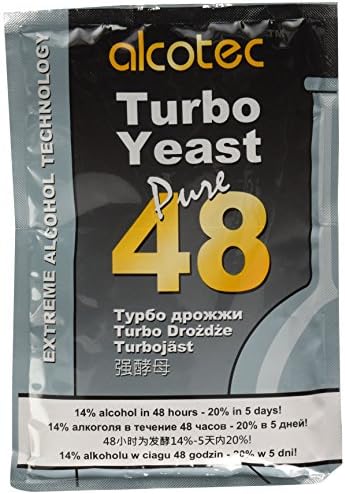 Alcotec 48 Hour Turbo Yeast | Brewers Yeast Powder| Wine Yeast for Wine Making | Instant Dry Yeast | nutritional yeast | 135g (4 Packs)