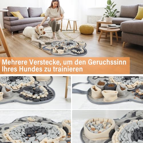 SUPERWSLING Schnüffelteppich für Hunde Cleveres Hundespielzeug mit Anti Rutsch Intelligenzspielzeug für Anti Stress Schnüffelmatte Spielteppich Für Kleine & Große Hunde