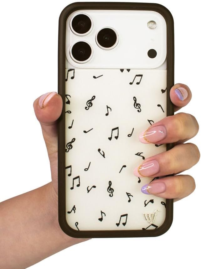 Wildflower Cases - Compatible with iPhone 16e | Protective Black Bumper, 6.5ft Drop Test Certified, Women Owned Small Business | Music Beige Song Instrument Artistic Trendy Cute | Love Notes