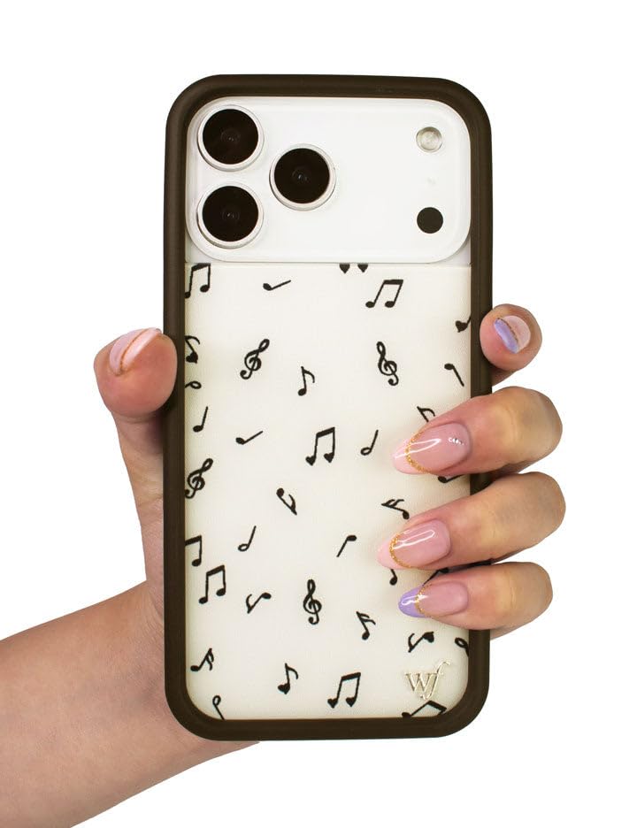 Image of Wildflower Cases - Compatible with iPhone 16 Pro Max | Protective Black Bumper, 6.5ft Drop Test Certified, Women Owned Small Business | Music Beige Song Instrument Artistic Trendy Cute | Love Notes