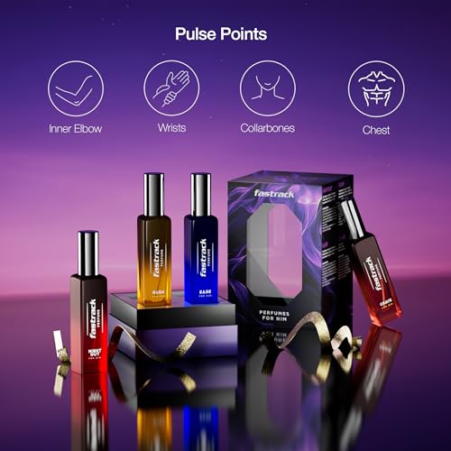 Image of Fastrack Perfume Gift Set for Men | 4 X20 ml Perfumes | Aqua & Woody Perfumes | Best gift pack for men |IFRA certified