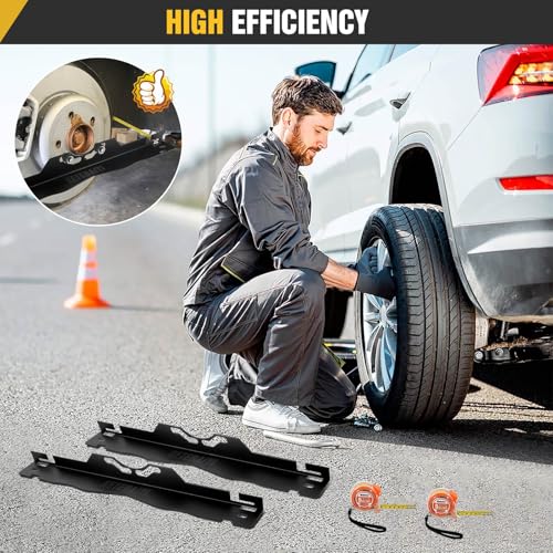 Image of Wheel Alignment Tool, Toe Alignment Tool Plates, Including Tape Measure and Gloves, for Quick and Accurate Measurement of DIY Car Front-end Adjustments (Black)
