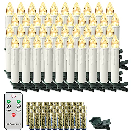 NAIZY LED Kerzen mit Fernbedienung 40 stück Warmweiß...