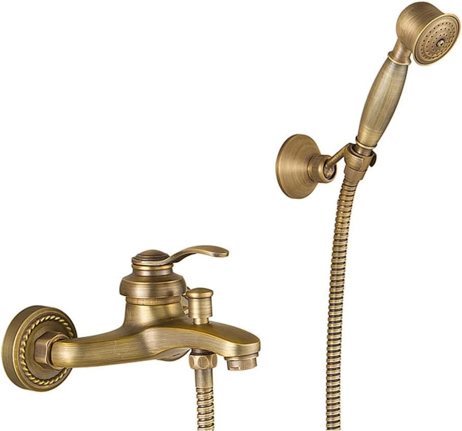 Mitigeur de baignoire-douche antique avec douchette à main rétro pour salle de bain