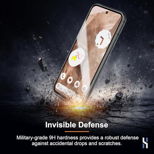 Image of Tempered Glass for Google Pixel 8A (6.1 Inch) Military Grade 9H Screen Guard, Anti-Scratch, Shatterproof, Edge-to-Edge Full Coverage - Black Border