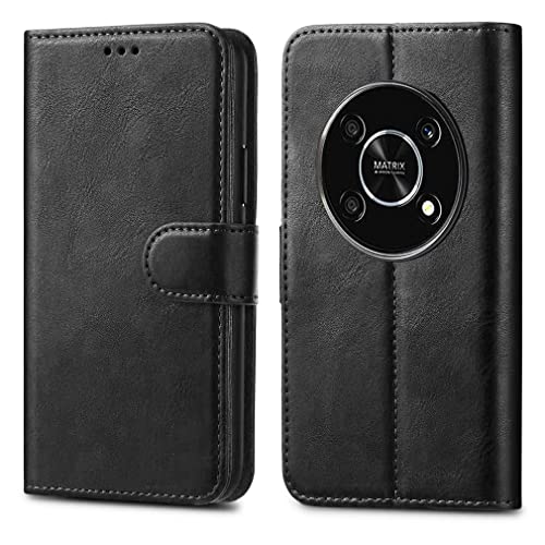 GAPlus PU Leather Flip Cover Wallet Case For Honor Magic 4 Lite 5G Card Holder Magnetic Kickstand Black