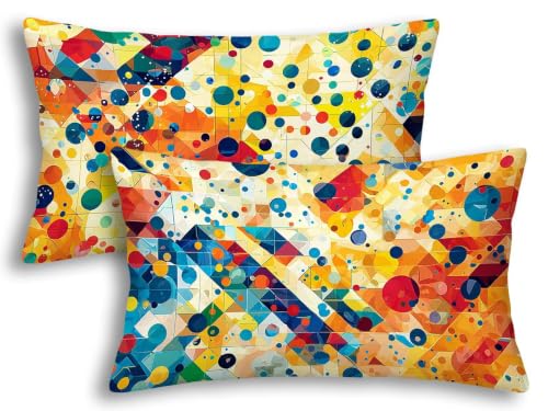 Housse de coussin extérieur imperméable 40x80 cm lot de 2 rectangulaire à motif graffiti - 2