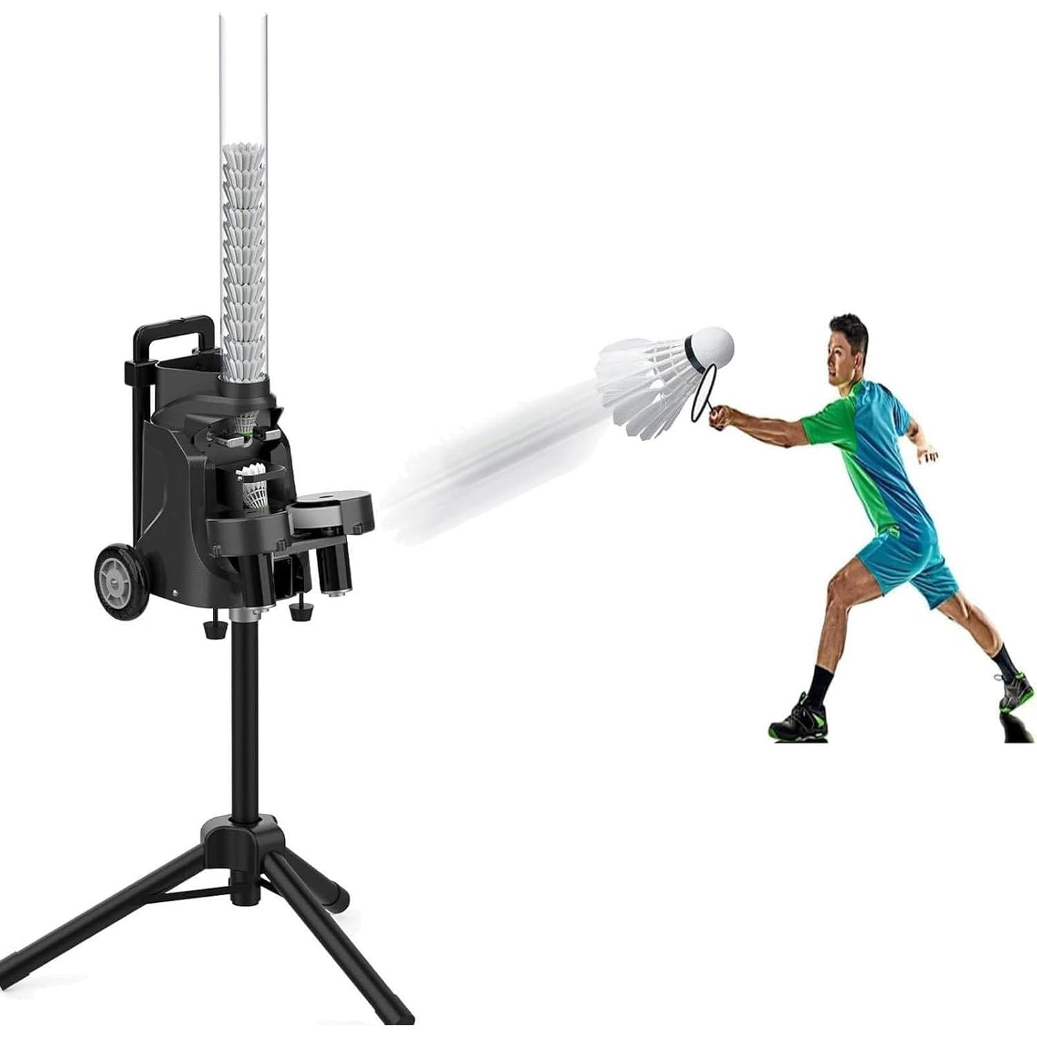 Lanzador automático de bádminton, alimentador inteligente para entrenamiento de práctica de tiro, juego en interiores y exteriores