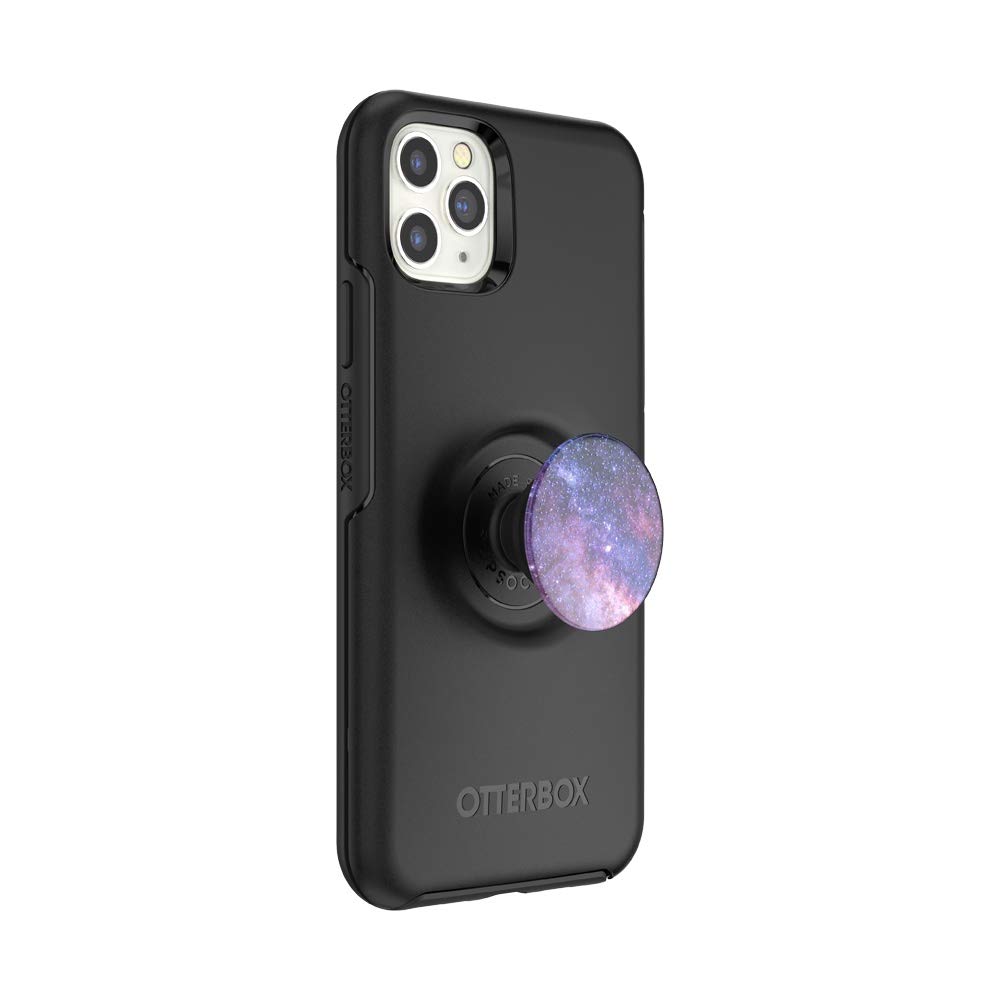 Otter + Pop for iPhone 11 Pro Max: OtterBox Symmetry Series Case with PopSockets Phone Grip and Phone Stand, PopGrip, Collapsible, Swappable Top, Black and Glitter Nebula