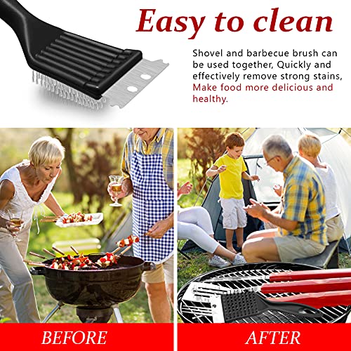 2 Pieces 8 Inch Grill Brush And Scraper Stainless Steel Wire Grill Brush Extra Strong Bbq Cleaner Accessories Heavy Duty Barbecue Grill Cleaning Brush Grill Grate Brush Cleaner #TOP6