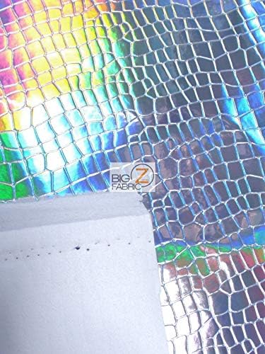 DuroLast™ Crocodile Holographic Embossed PVC Vinyl Fabric by The Yard DIY Upholstery Accessories Applications (Turquoise)