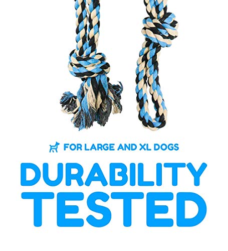Xl Dog Rope Toy For Aggressive Chewers - Benefits Non-Profit Dog Rescue - Extra Large Dog Rope Toy For Large Dogs - Large Dog Tug Of War Toy - Nearly Indestructible Toys (Blue) #TOP3