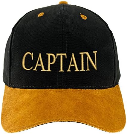 4sold 100% Cotton Ancient Mariner, Captain Cabin Boy Crew First Mate Anchor Yachting Baseball Cap Inscription Lettering Black Gold