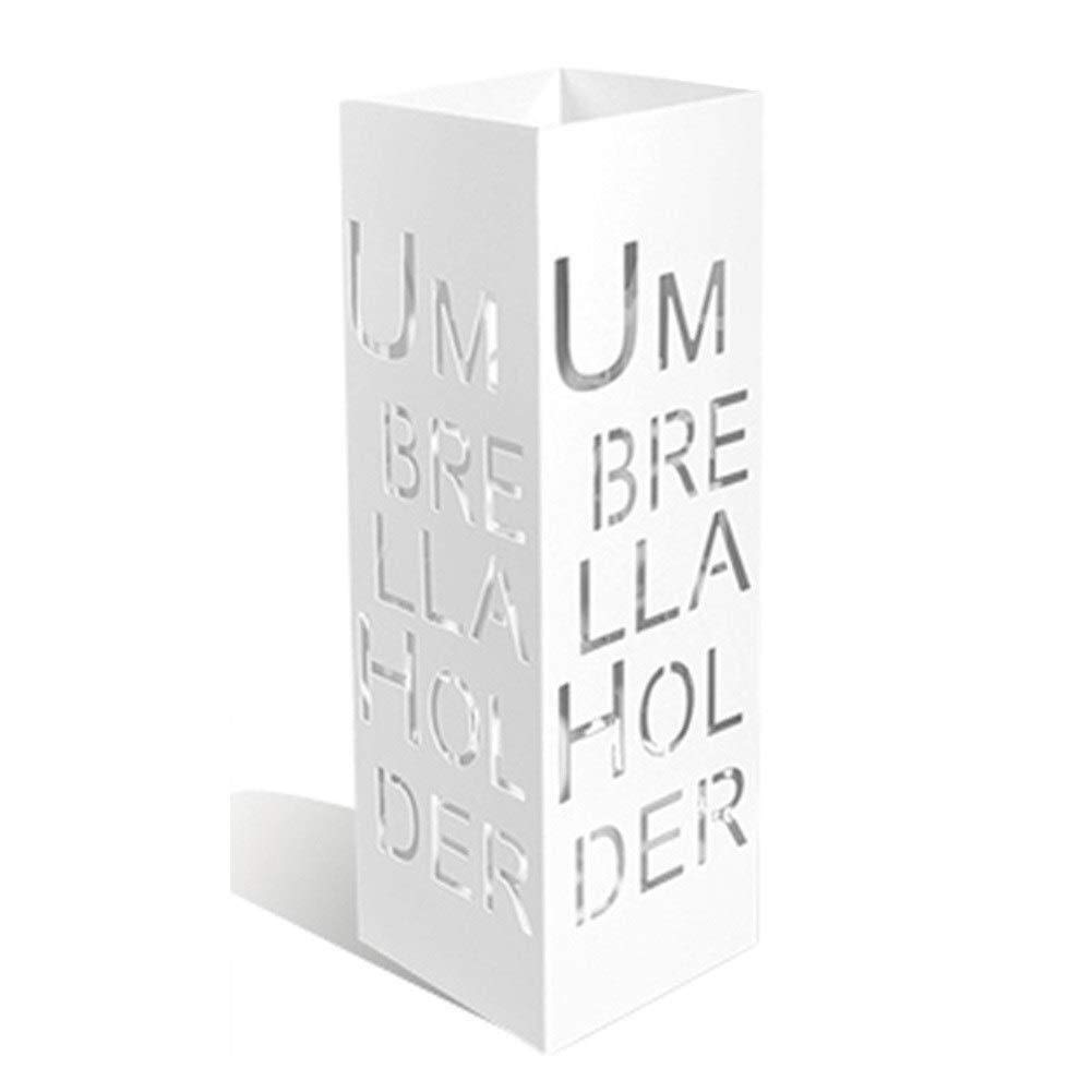 Porte-parapluie blanc en métal pour sécher vos cannes et bâtons sans tache