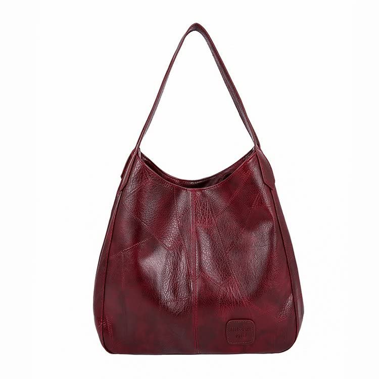 Kiboule -border bolsa feminina 2022 bolsa de ombro macia retro europeia e americana bolsa de ombro feminina all-match bolsa de mão simples Redwine