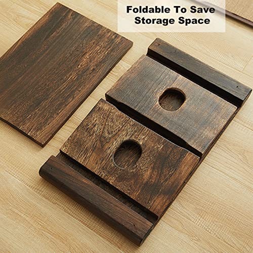 Table basse tatami pliante marron 50x30cm pour petits espaces