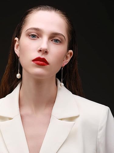 Miniatura 3 de 18K Gold Plated S925 Sterling Silver Drop &Dangle Earrings Geniune Pearl Earrings for Girls &Women