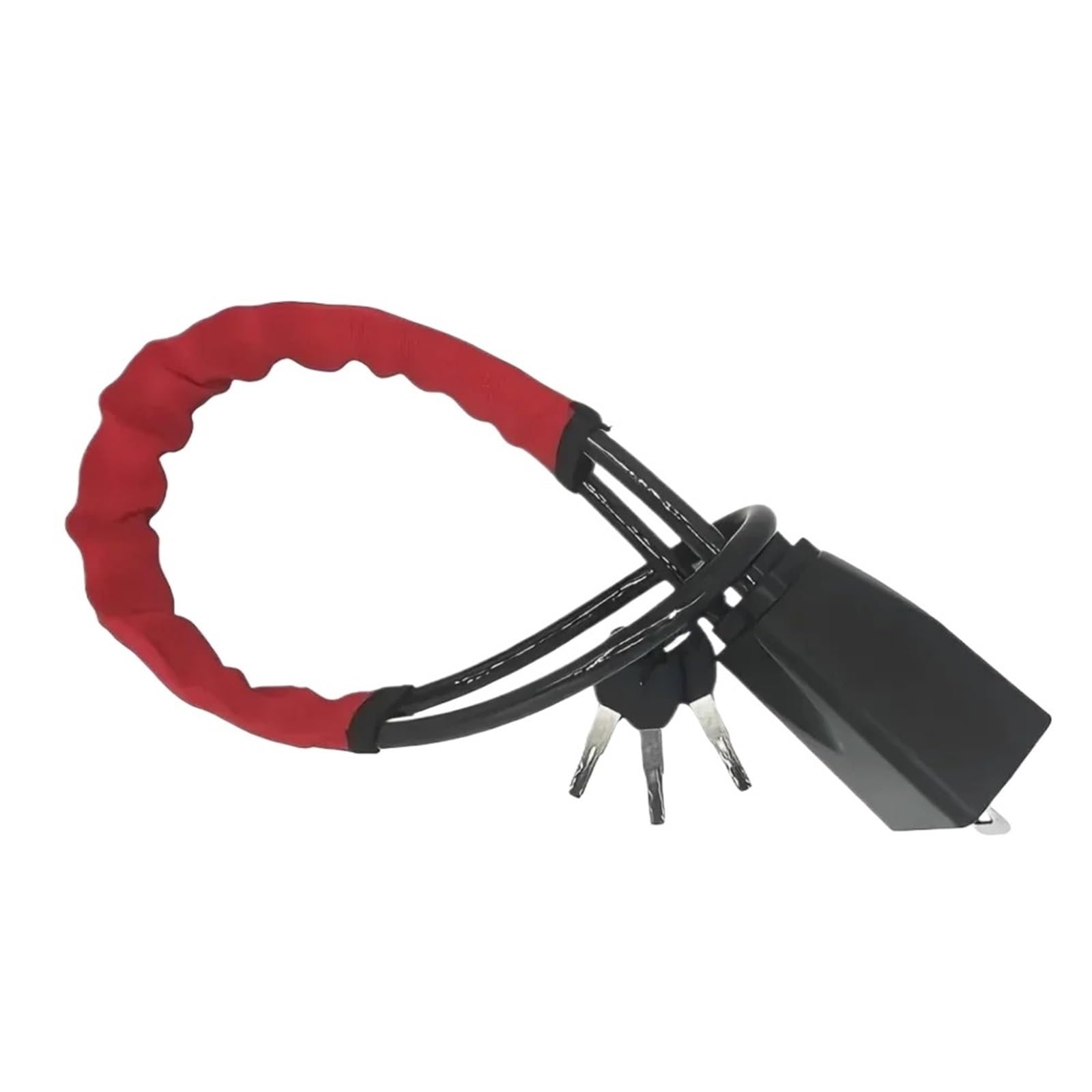Steering Wheel Lock Antitheft Device for Car Steering Wheel Lock with Seat Belt Buckles with 3 Keys Anti Theft for Truck SUV Van RV Safety Car Anti-Theft Locks(Red)