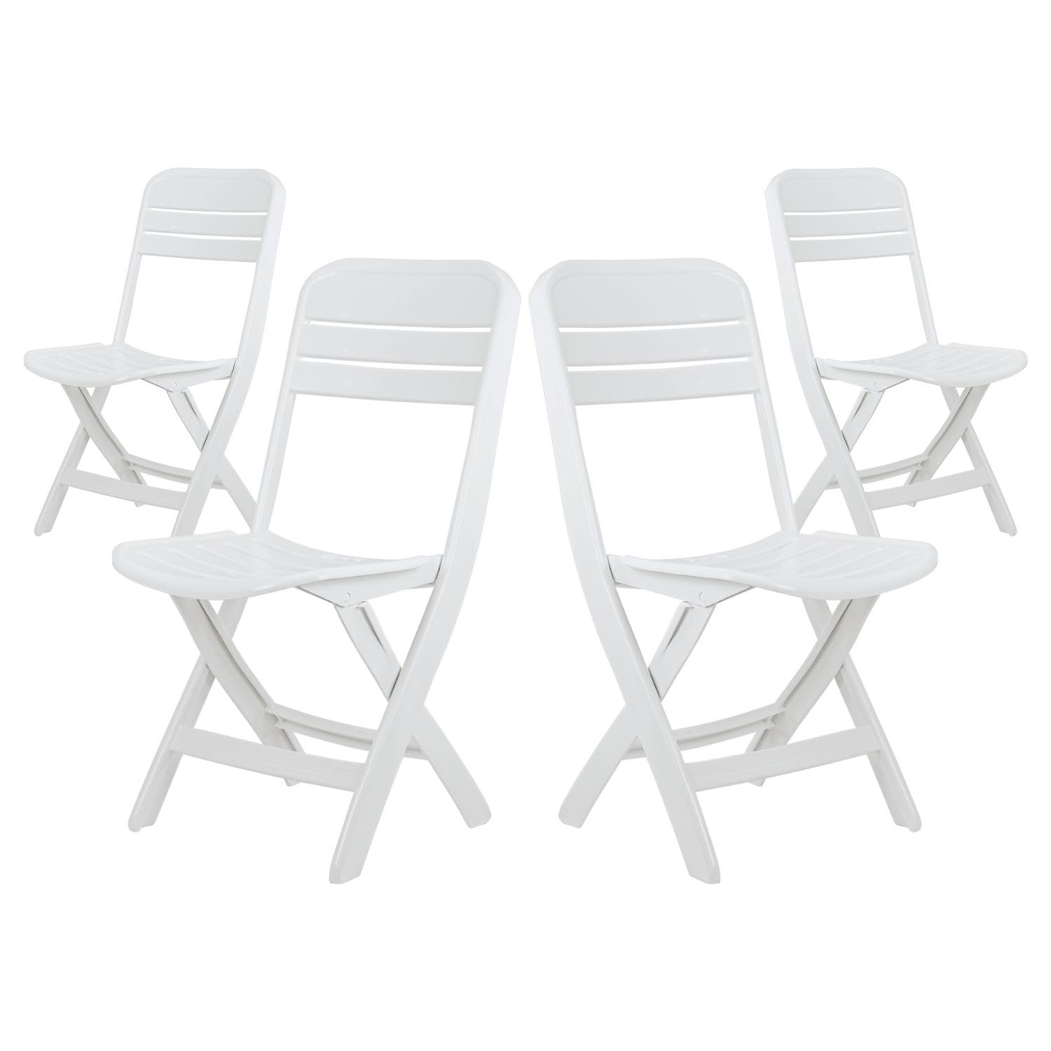 THINIA HOME Pack 4 Sillas Plegables Bliss Blancas 52x40x82cm