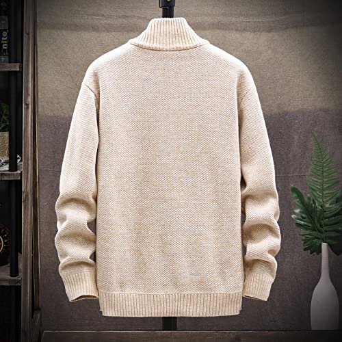 Mens Lightweight Sweaters Zip Up Stand Collar Cardigan Sweater Knitwear with Pockets Sweater Cardigan, XL-4XL3