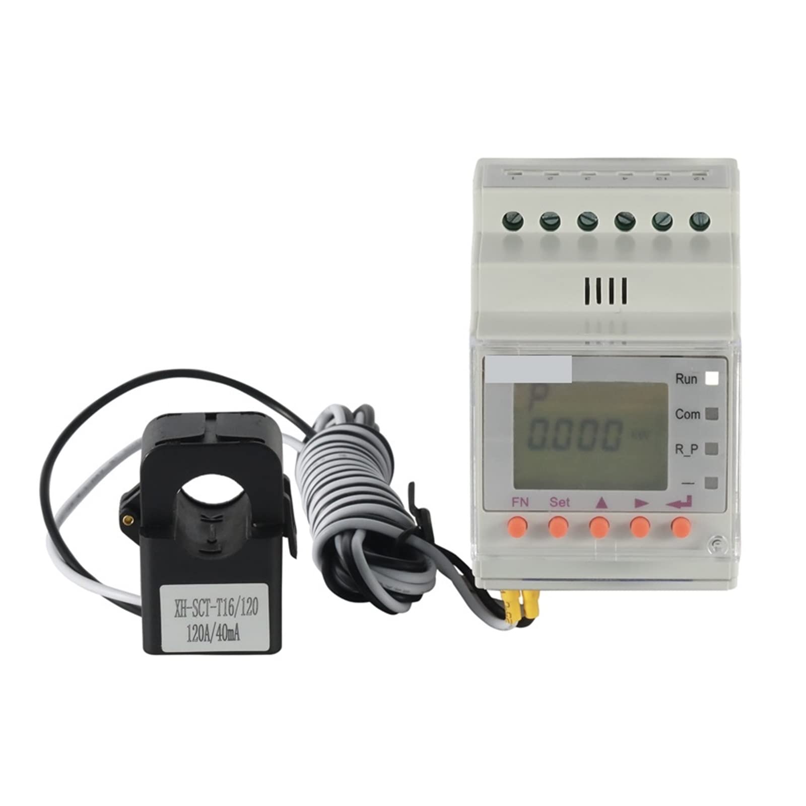 Contatore Energia Elettrica, 45～65Hz Din Rail Ct Accoppiato 120A Contatore di energia intelligente monofase Solar PV Riflusso bidirezionale Monitor di potenza Inverter abbinato, Facile da Installare