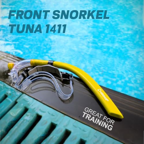 Image of AIRAVAT Front Snorkel Tuna,Dive Mask Easy-Breath Free Diving Snorkel for Snorkeling Scuba Diving Freediving Swimming (Yellow)