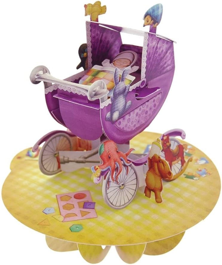 3d Pirouettes - Baby in a Pram - Greeting Card