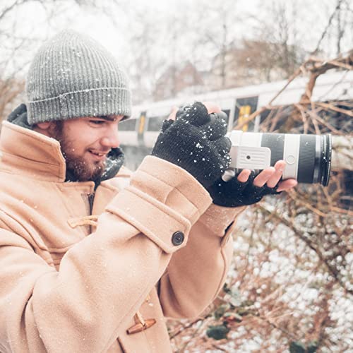 Evridwear 3 Pairs Winter Touchscreen Fingerless Gloves Cold Weather Thermal Warm Glove For Men Women #TOP3