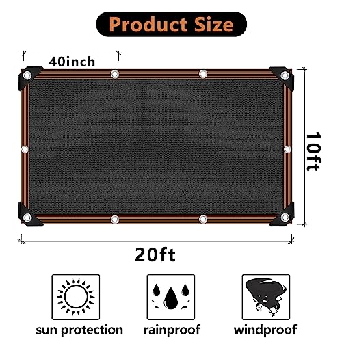 Filet d'ombrage 90% bâche en maille robuste anti-UV pour pergola - 3