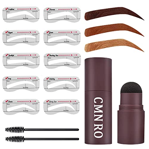 Eyebrow Stamp Stencil Kit Waterproof Eyebrow Stamp And Shaping Kit Perfect Eyebrows Stamp Kit (Light Brown-B)