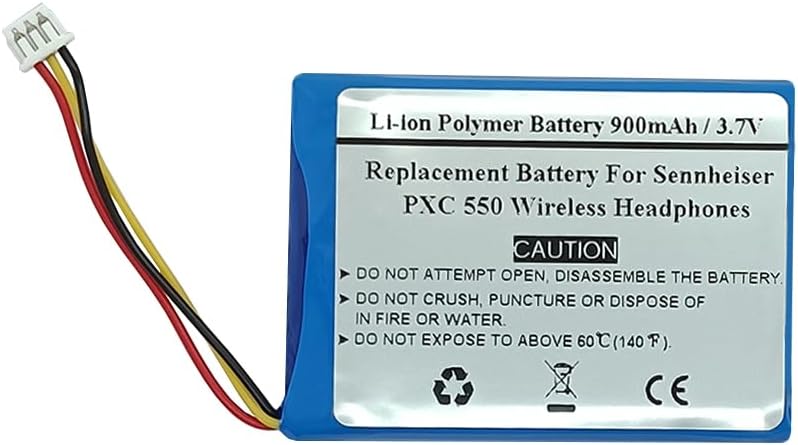 900mAh 3.7V Replacement Battery Compatible with Sennheise r PXC 550 Wireless Headphones, AHB413645PCT