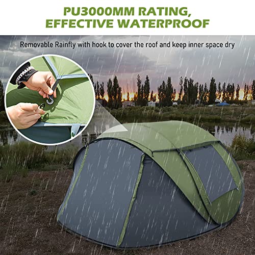 Carpa instantánea para 4 personas con claraboya y cubierta impermeable miniatura 4