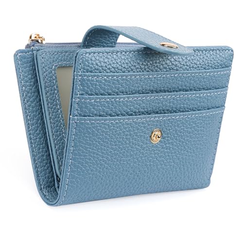 Image of GOIACII Small Women's Wallet Cute Credit Card Holder RFID Blocking Leather Billfold Blue