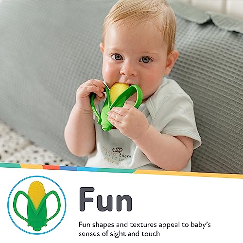Nuby Veggie Teether For Teething Relief - Soft Bpa-Free Baby Teething Toy - 3+ Months - Corn #TOP1