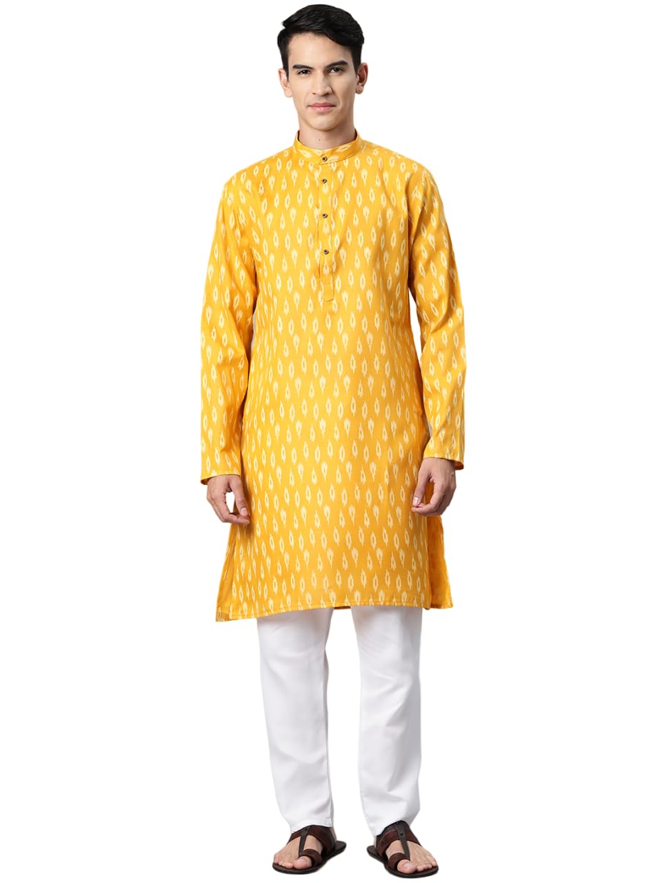 Kurta for Men Cotton Blend Printed Regular Fit-image-11