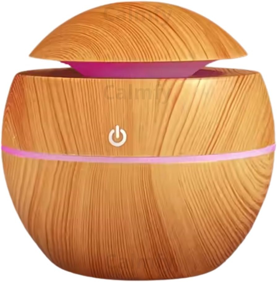 Umidificador de Ar Difusor de Aromas Ultrassônico 130ml - Óleos Essenciais, Luz LED, Bivolt