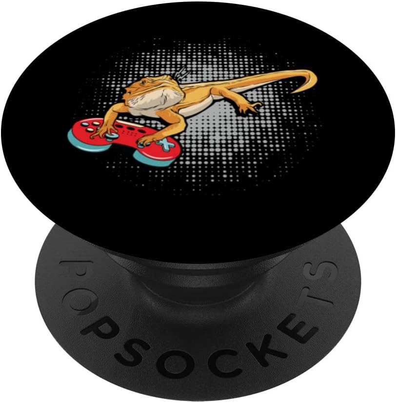 Bearded Dragon Playing Video Game Reptiles Gamer Controller PopSockets Swappable PopGrip