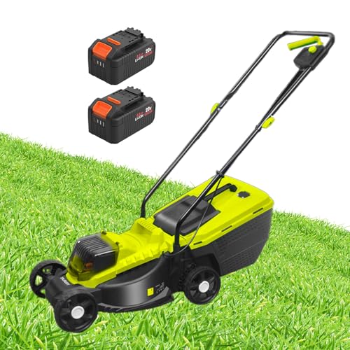 Naturalpowev Tondeuse à Gazon électrique pour Jardin, Tondeuse autopropulsée sans Fil 40 V avec réglage de la Hauteur sur 3 Positions, 2 Batteries Lithium 4 Ah, déchaumeuse pour pelouses et Jardins