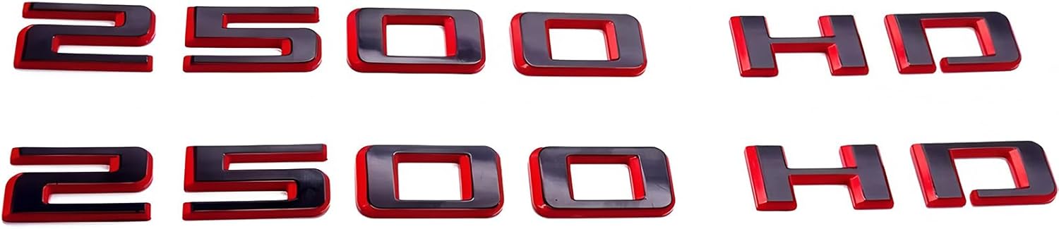 Pair Set 2020-2023 2500HD 2500 HD Side Door Badge 3D Emblem Letter Nameplate (Matte Black)