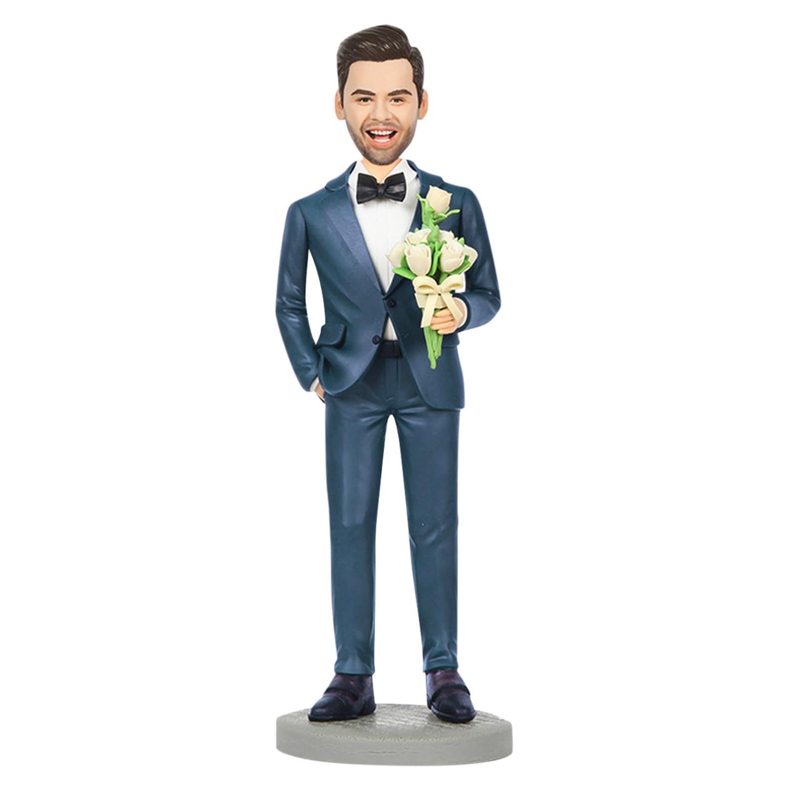 Statuetta Personalizzata da Scrivania - Statuetta 3D in Argilla Polimerica Realizzata a Mano da Una Foto, Un Regalo Memorabile per Compleanni, Matrimoni e Decorazioni per la Casa