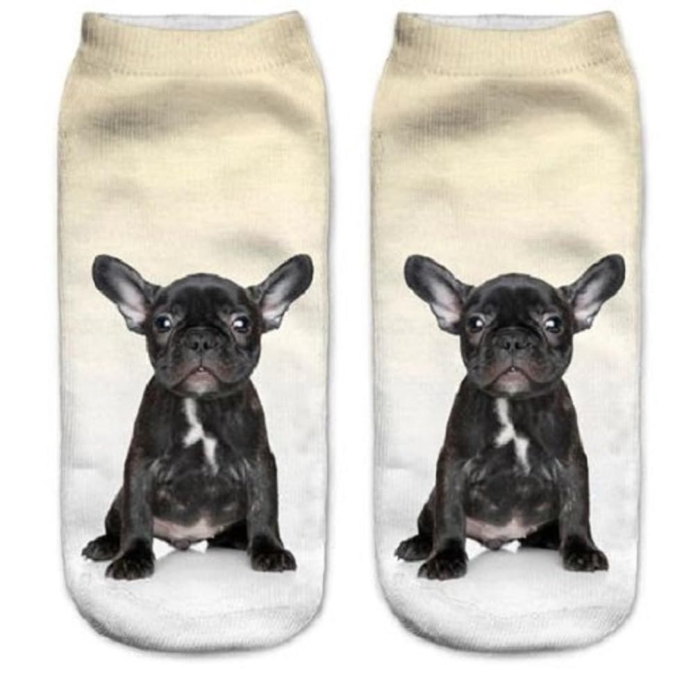 Furever Gifts Unisex Multicoloured French Bulldog Dog Trainer Socks One Size Polyester 1 Pair