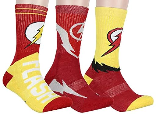 DC Comics - Calcetines deportivos con logo de superhéroe The Flash, 3 pares, para hombre | Ya disponible en tu tienda friki favorita! En mundofriki.es!