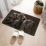 ☆ Material de alta calidad: Franela (parte superior) + Esponja (parte media) + Partículas de plástico (parte inferior). El medio de la alfombrilla de la puerta contiene una esponja suave y cómoda y el material exterior es de microfibra de franela súper suave y acogedora y tiene excelente agua. absorción.