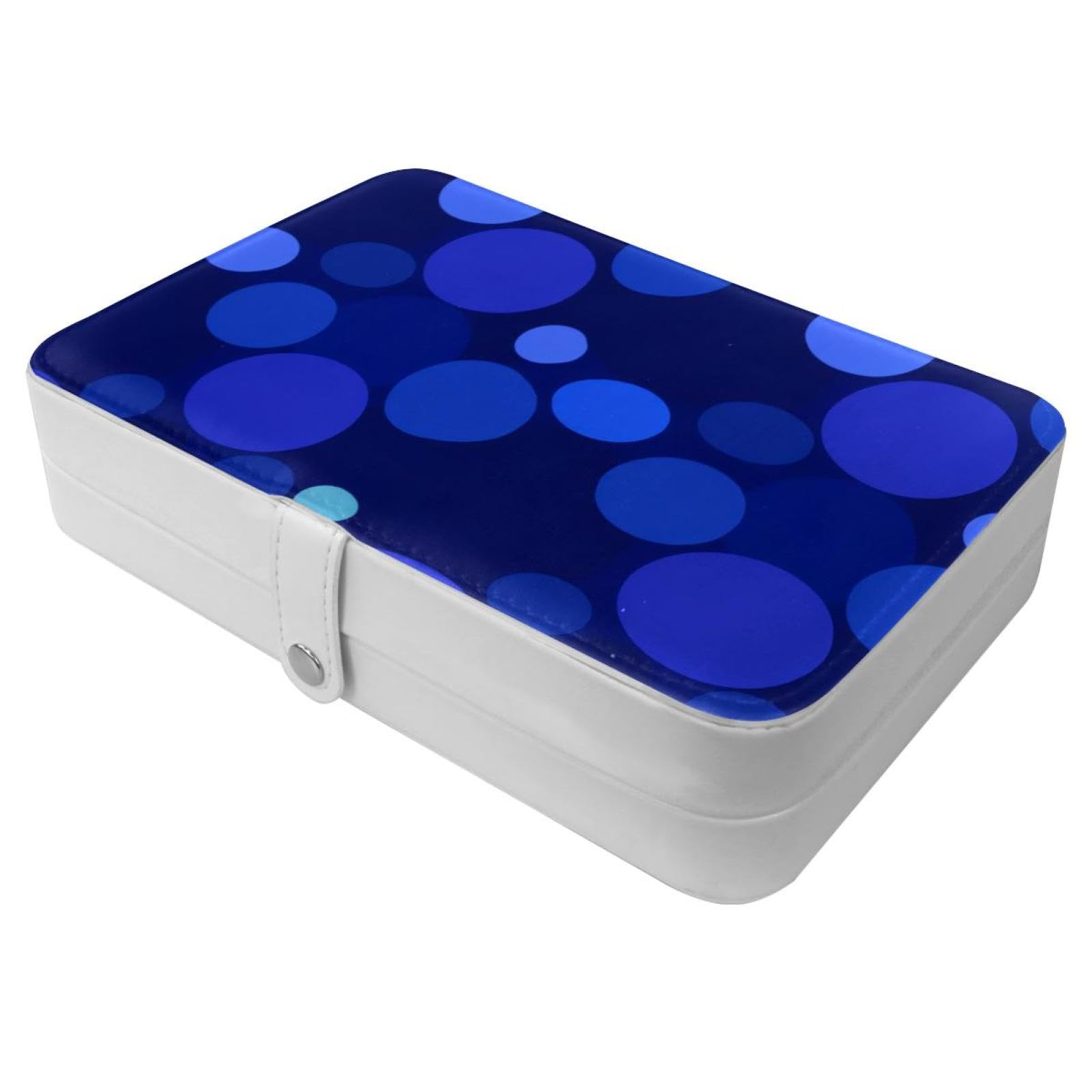Boîte à bijoux portable bleue pour ne plus emmêler vos colliers en voyage